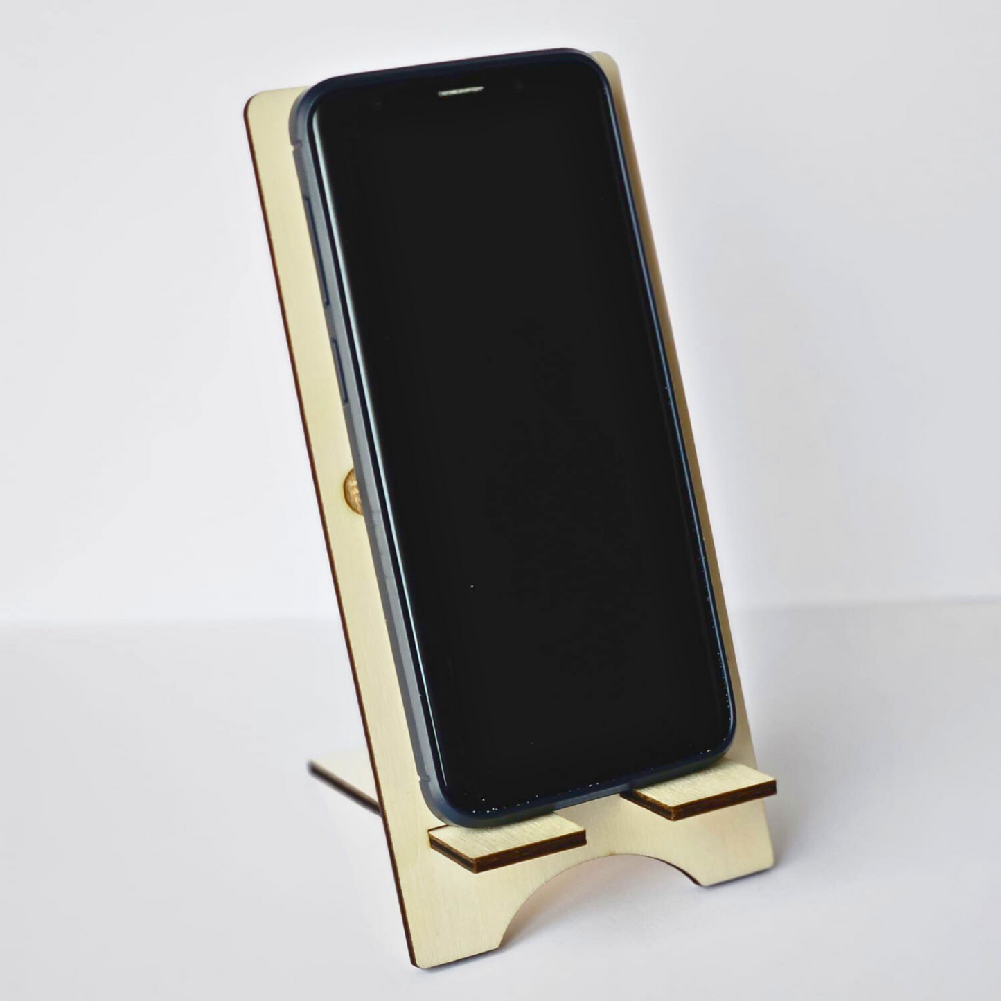 Porta Telefono in Legno Personalizzato con Nome, Canzone e QR Code "Stitch"