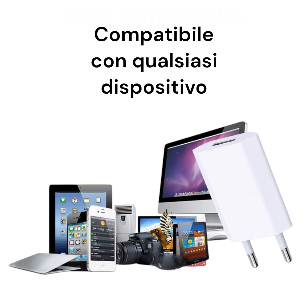 Caricabatterie USB Universale per iPhone, Samsung, Xiaomi e Huawei